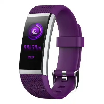 BT4.0 Water-Proof Smart Wrist Band 0.96" colorful Touch Screen Smart Bracelet Fitness Tracker Heart Rate Pedometer Sleep Monitor Alarm Compatible IOS & Android (Purple)