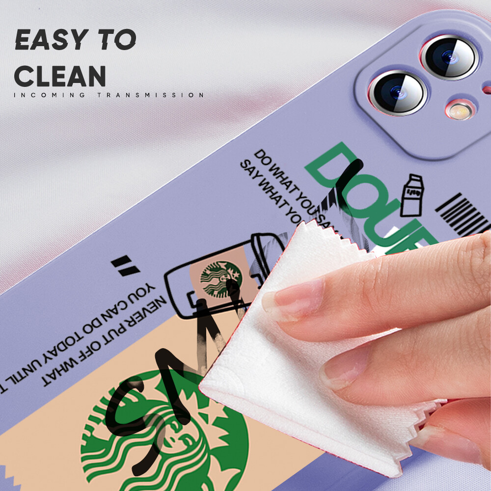 Ốp Hontinga Cho Samsung Galaxy A30 A20 Ốp Starbucks Label Ốp Họa Tiết Cạnh Silicon Mềm Mại Dạng Lỏng Hình Vuông Bên Cạnh Ốp Bảo Vệ Toàn Bộ Camera Ốp Lưng Ốp Điện Thoại, Ốp Mềm Cho Bé Trai Bé Gái