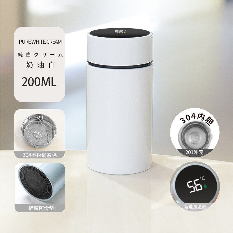 {：“》： 200ML Smart Thermos Water Bottle Stainless Steel Temperature Display Thermos Cup Mini Pocket Cup Vacuum Flasks Coffee Cup Gift