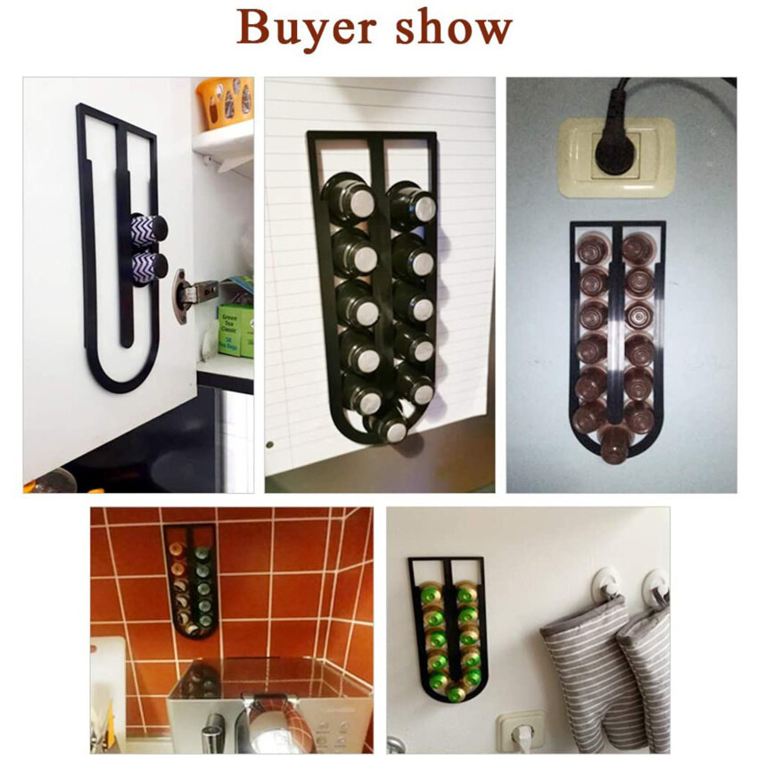 Coffee Capsule Storage Rack, Can Hold 12 Nespresso Coffee Capsules, Wall-Mounted Storage Rack Bracket Display Rack