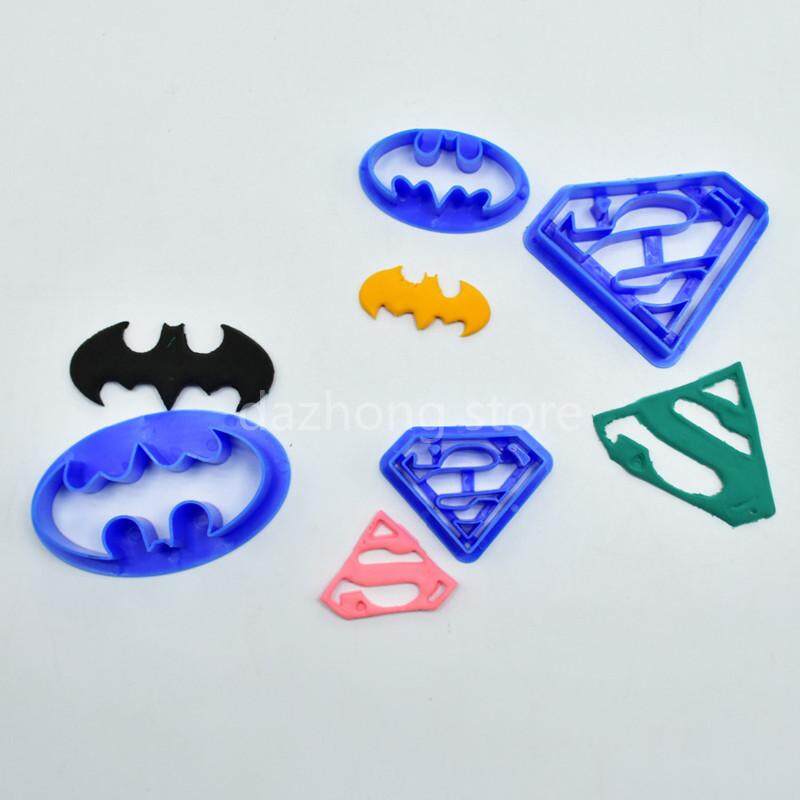 DZS 4 cái/bộ Siêu Anh Hùng Batman Và Superman Fondant Bánh Trang Trí Đường Cookie Bánh Quy Dao Cắt Bánh Ngọt Máy Nướng Dụng Cụ