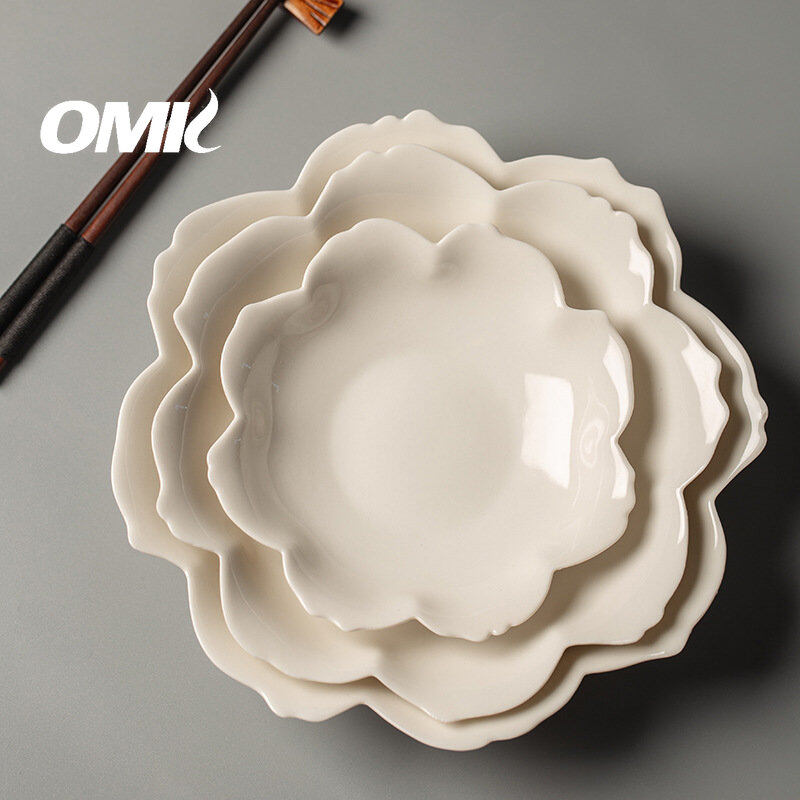 OMK Japanese style tableware set ceramic dinner plate salad bowl