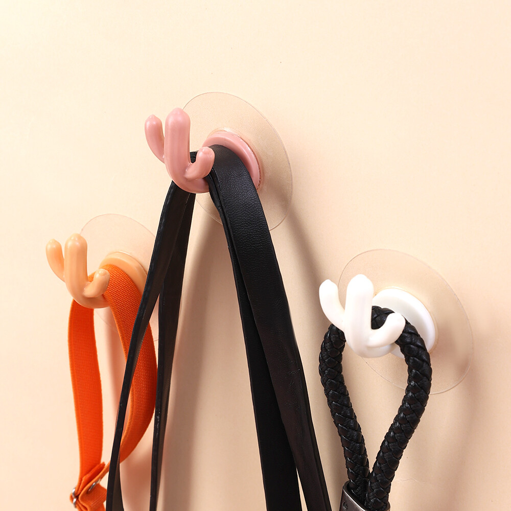 1/5pcs Creative Cactus Shape Wall Mounted Hook Portable Self Adhesive Towel Hanger Bathroom Kitchen Organizer Hook