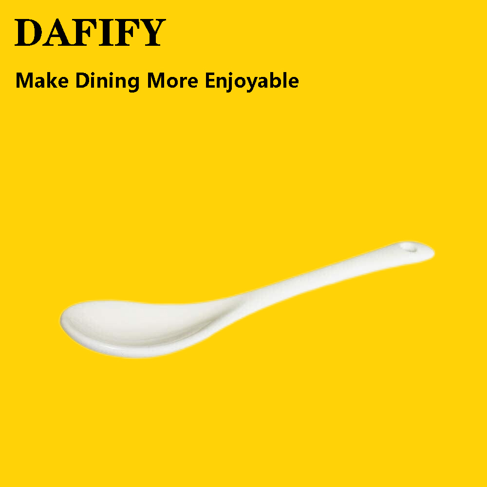 DAFIFY 13CM Mini Ceramic Suop Spoon Coffee Tea Spoon Tableware Set Porcelain Salad ice cream Spoon