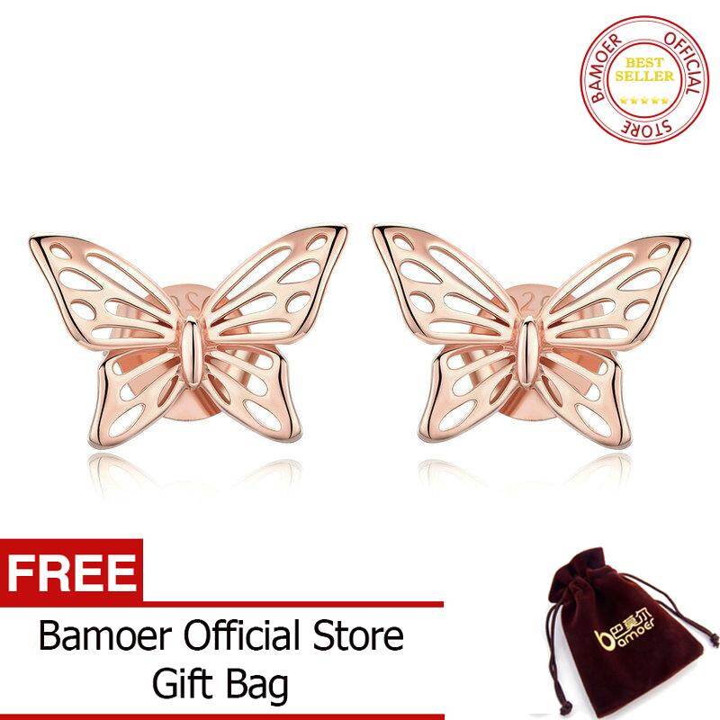 BAMOER Insect Collection 925 Sterling Silver Butterfly Dream Exquisite Stud Earrings for Women Sterling Silver Jewelry SCE452