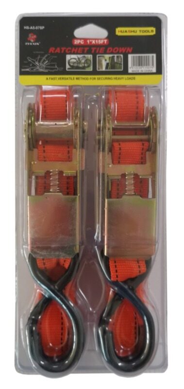 2 PCS RATCHET TIE DOWN 1 X 15 FEET 捆绑带