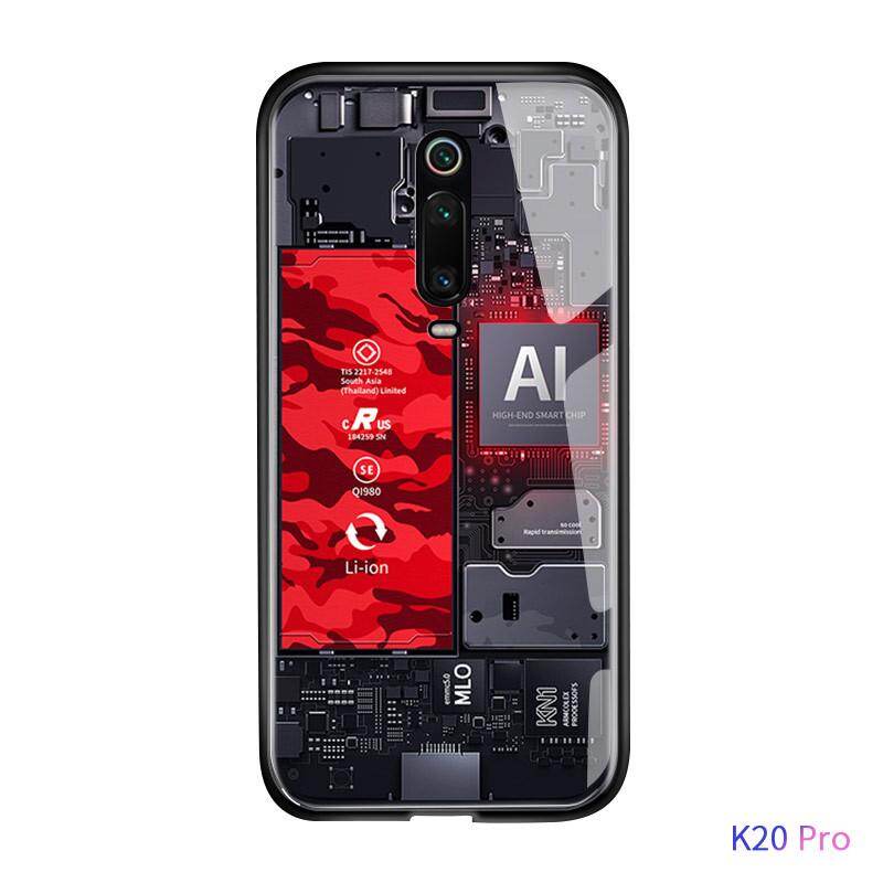 Hontinga For Xiaomi Redmi K20 / Mi 9T / Redmi K20 Pro Case, Circuit Board Explorer Theme Version Tempered Glass Phone Case Back Cover Casing Shell