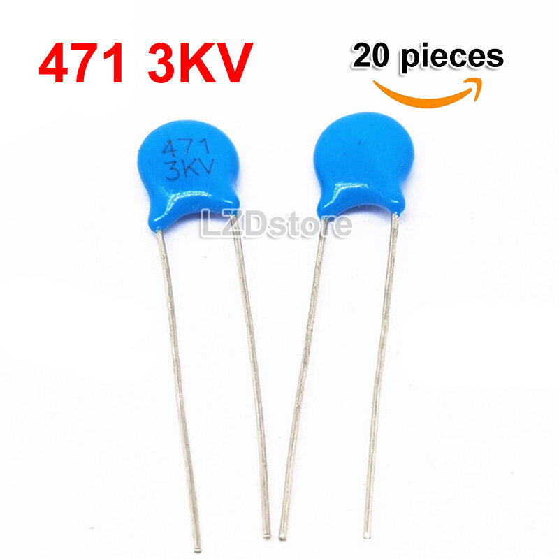 20pcs high voltage ceramic capacitor 470pf 471 471k 3kv 3000v