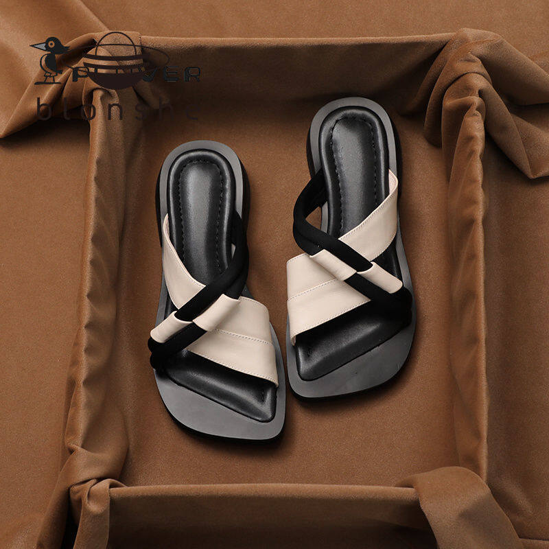 Blonshe Wedge Sandals For Women On Sale Strap Shoes For Women Heels For Women Heels Sandals Flip Flops INS New 071605