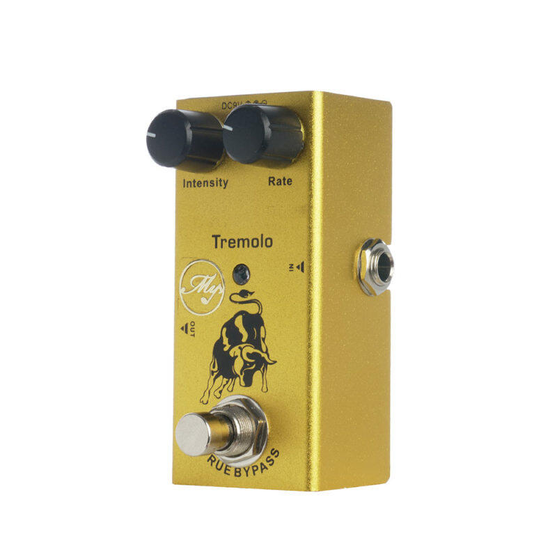 Tremolo Guitar Effect Pedal with ABS Control Knobs Mini Single Pedal for Electric Guitars DC 9V Yellow