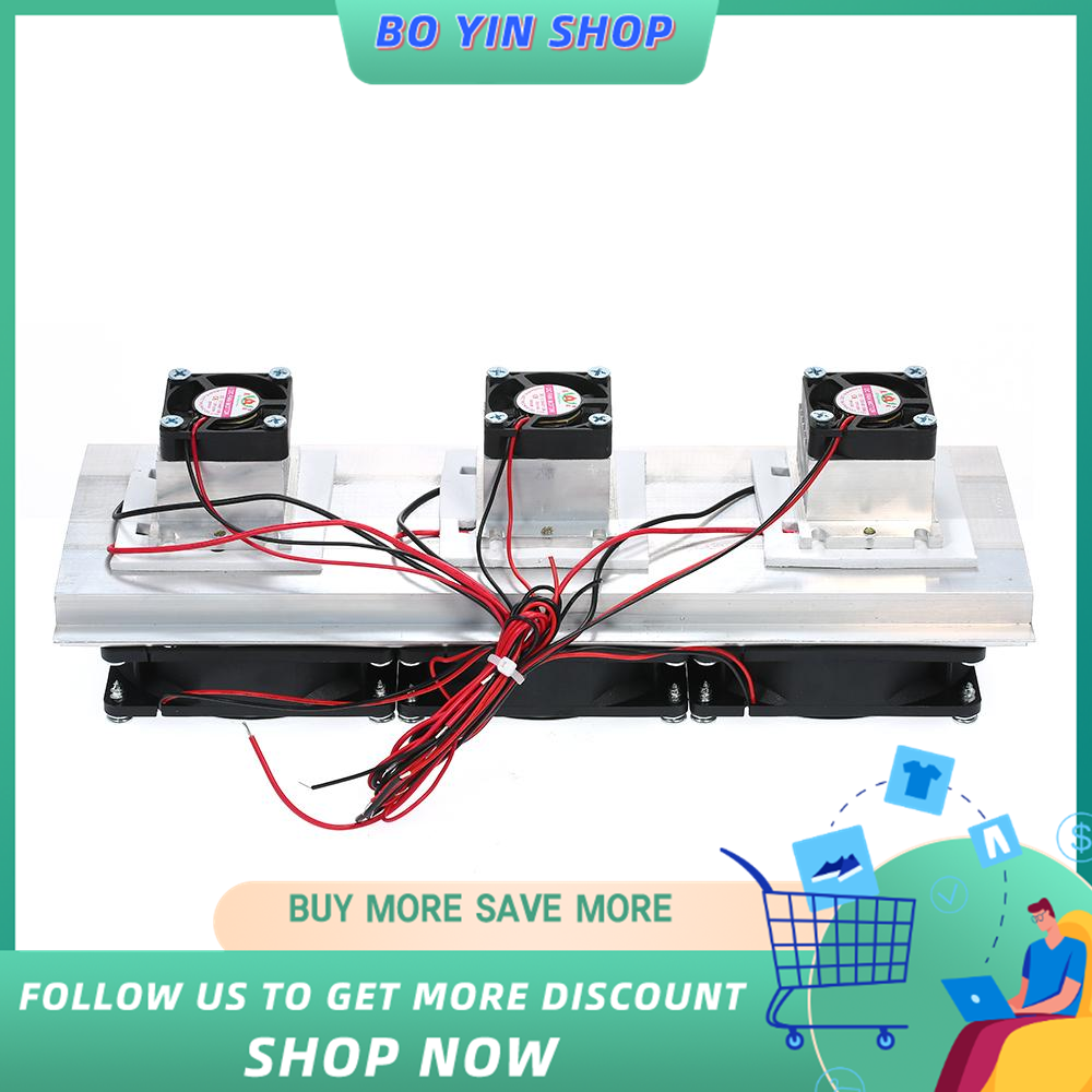 180W Trinuclear Thermoelectric Peltier Refrigeration Air Cooling System Kit Cooler 3xFan