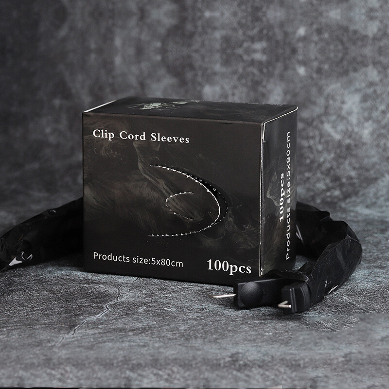 Black Clip Cord Cover Tattoo Auxiliary Supplies Disposable Hook Line Bag 100pcs/box Sleeves