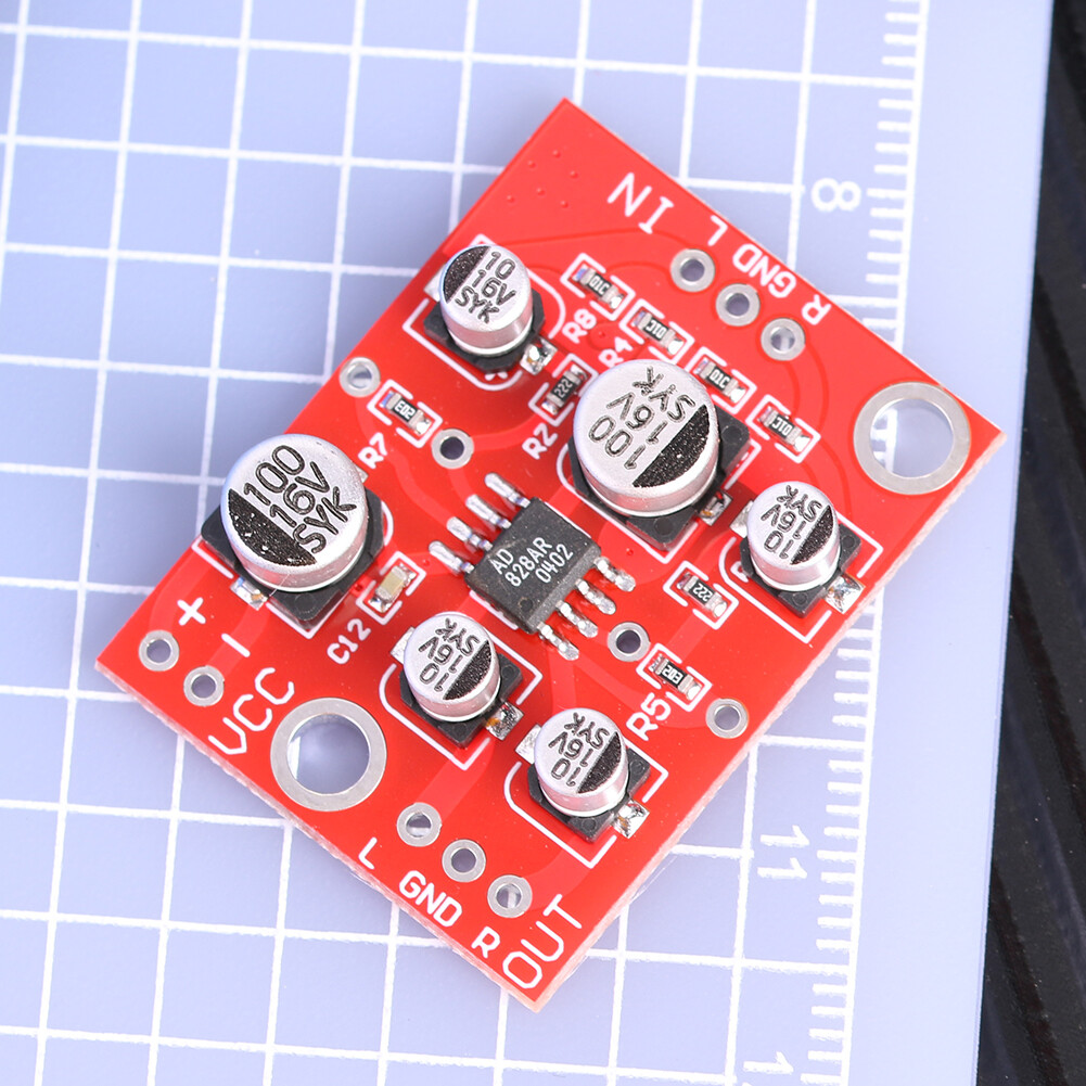 [Moscow Six] Bảng Mạch Khuếch Đại Tiền Khuếch Đại Âm Thanh Nổi DC 5-15V AD828 Mô-đun Tiền Khuếch Đại