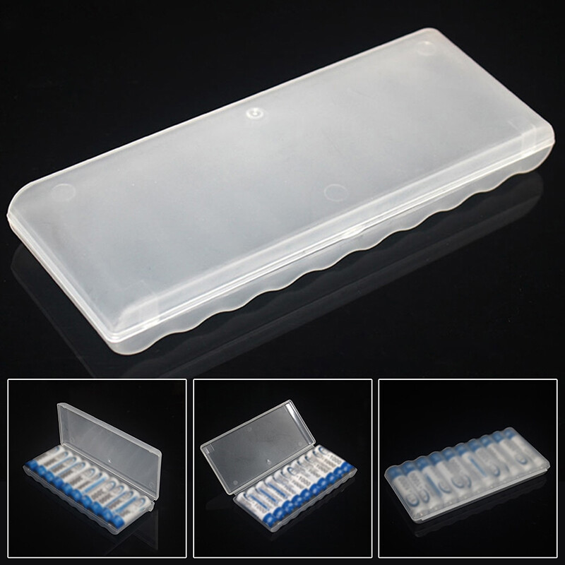 Fkend 10 Slot Transparent White Plastic Battery Storage Box Hard Container Holder Case For AA Battery Organizer Accessories
