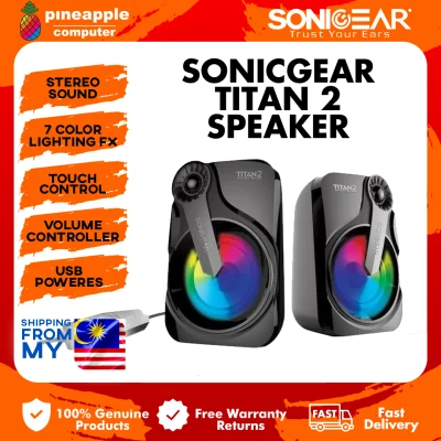 SonicGear Titan 2 Portable 2.0 Speaker with Volume Control and 7 Colours Lighting (Huge Bass)