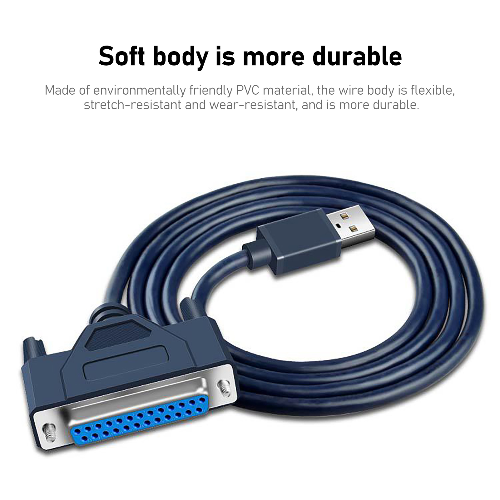 Printer Cable Professional High Speed 1.2m USB to 25 Pin DB25 Parallel Port Printer Connecting Wire for Laptop Printer Adapter Cable