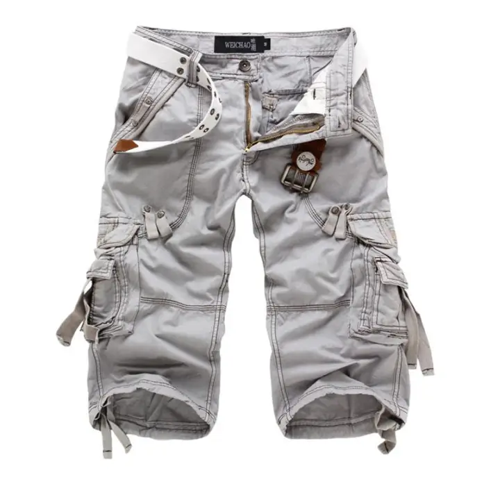 three quarter length cargo shorts