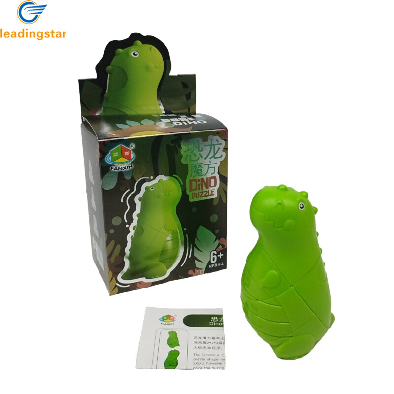 LeadingStar Fast Delivery 2x2x3 Dino Cube Cute Tyrannosaurus Rex Stegosaurus Dinosaur Model Speed Cube Puzzle Toy For Boys Gifts