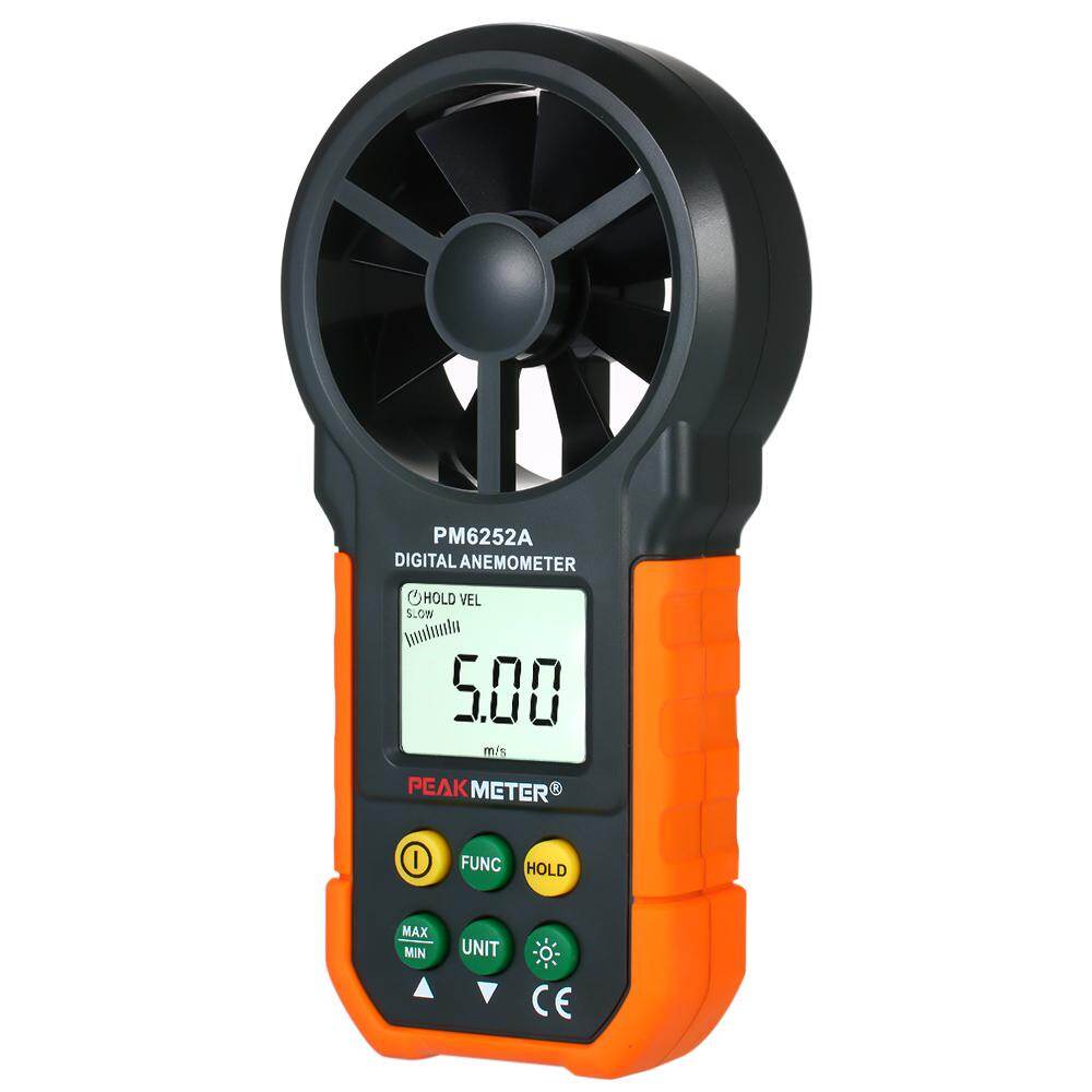 PEAKMETER Handheld Anemometer Portable Wind Speed Meter CFM Meter Wind Gauges Air Flow Thermometer with LCD Backlight for Weather Data Collection Outdoors Sailing Surfing Fishing