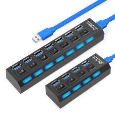JINGRO Black Hub USB 2.0 4 Cổng 7 Bộ Chuyển Đổi Cổng Phụ Kiện Máy Tính Bộ Chia USB Bộ Kết Nối