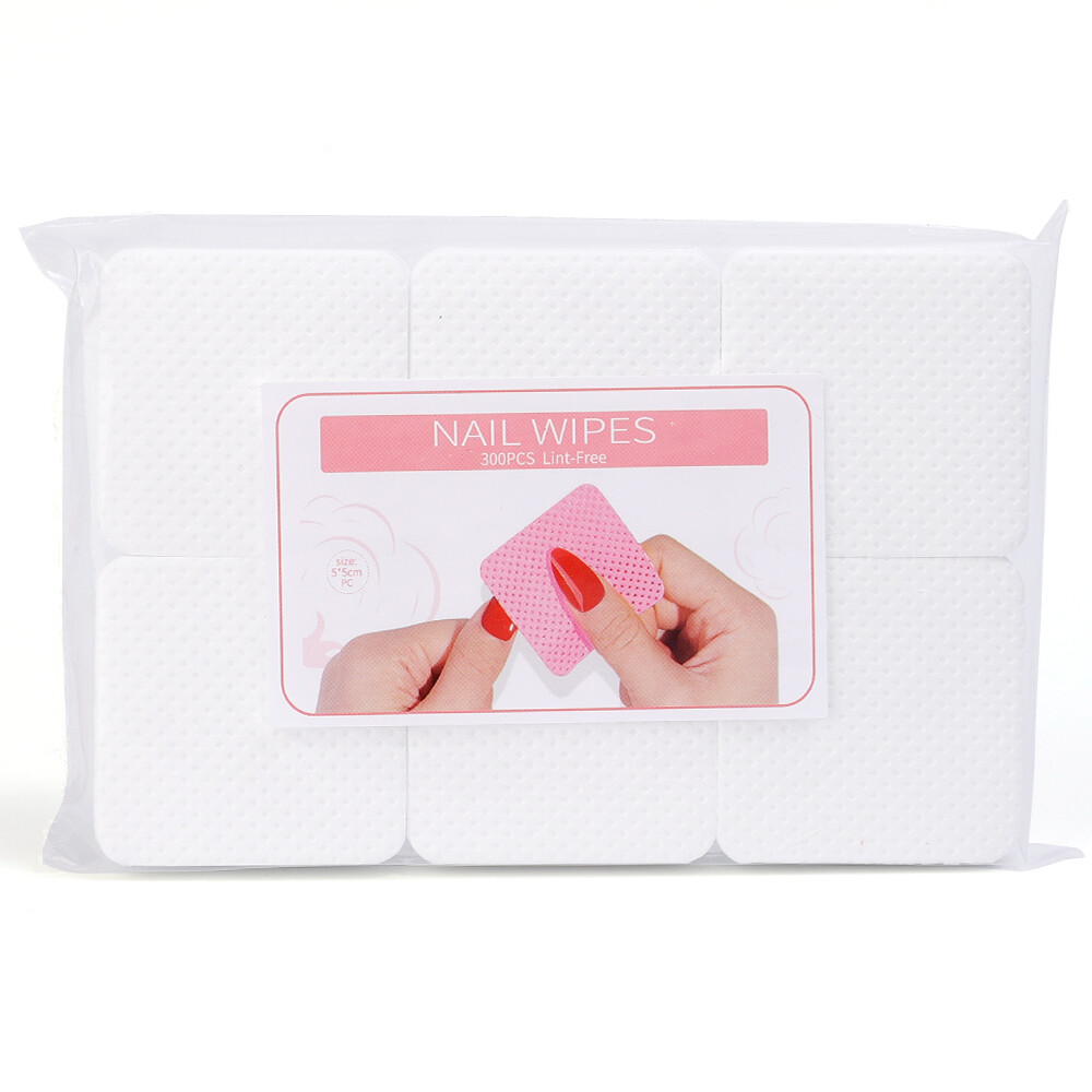 Dorisna 300pcs Nail Polish Remover Cotton Nails Wipes Eyelash Glue Clean Pads
