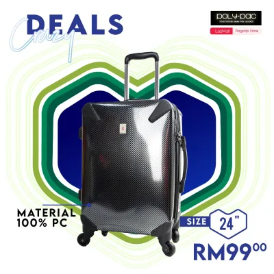 Giordano 24" 100% Polycarbonate Hard Case Trolley Travel Luggage HY-S001