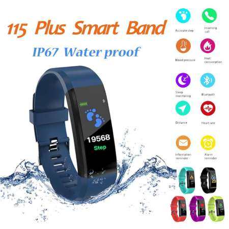 115 PLUS แถบอัจฉริยะสำหรับกีฬาสีหน้าจอ Smartwatch กันน้ำสมาร์ทนาฬิกากําไลสายรัดข้อมือฟิตเนสนาฬิกาข้อมืออัจฉริยะ PK สำหรับ M3 BAND