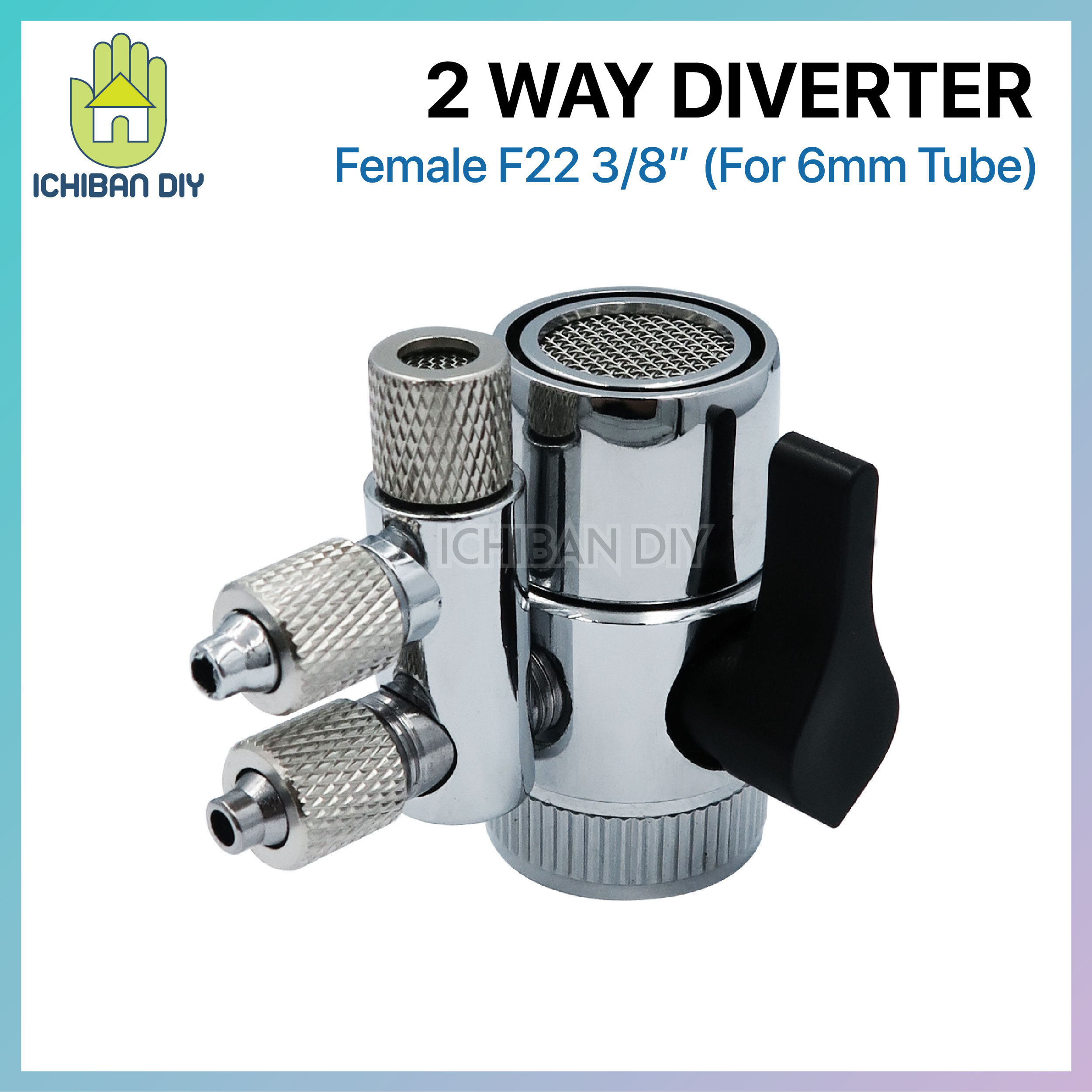 Water Filter Diverter Valve 3/8 inch 1 Way/2 Way Tap Faucet Purifier Hose Tube Sink Adaptor
