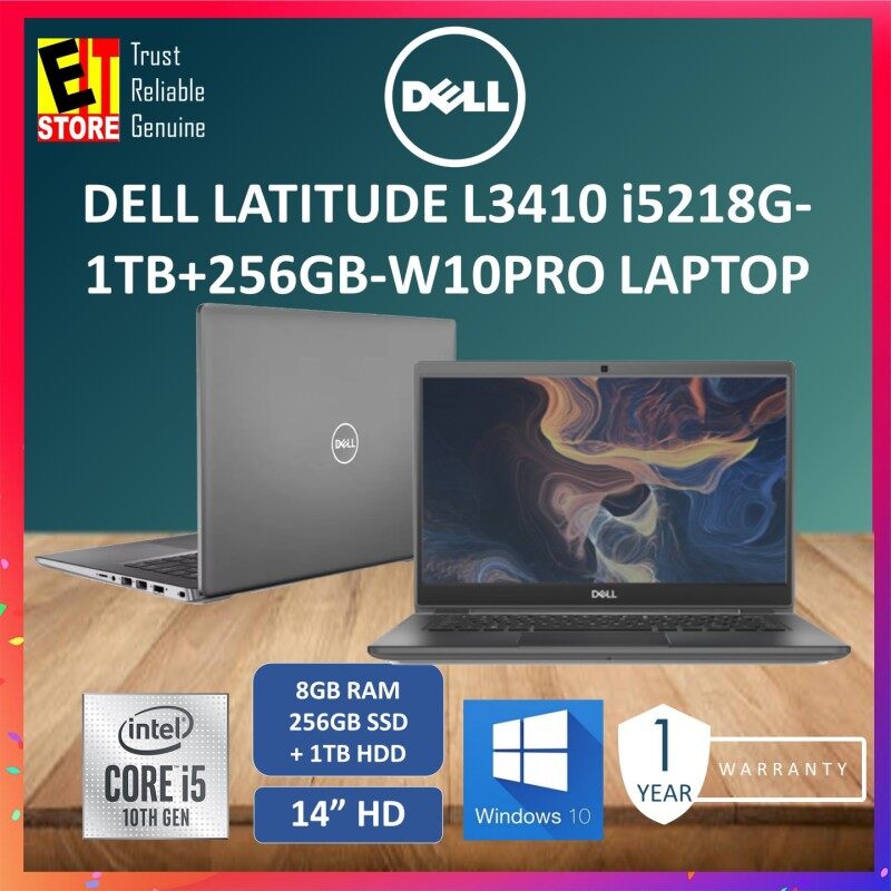 DELL LATITUDE L3410 i5218G-1TB+256GB-W10PRO LAPTOP (I5-10210U/8GB/1TB+256GB SSD/W10PRO/14 HD/1Y) Malaysia