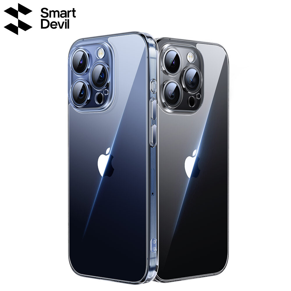 SmartDevil thủy tinh trong suốt Ốp điện thoại cho iPhone 15 Pro max Case iPhone 15 Pro Case iPhone 15 Case iPhone 15 Plus iPhone 14 Pro Max iPhone 14 Pro iPhone 14 iPhone 13 Pro Max iPhone 12 iPhone 11 XR với viền mềm chống vỏ bảo vệ vân tay