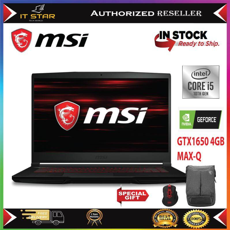 MSI GF63 10SCXR-1437 – Intel® i5-10200+HM370 |Ram 4GB | 256GB SSD | GTX 1650 4GB Max-Q |Laptop 15.6″ FHD 120Hz Malaysia