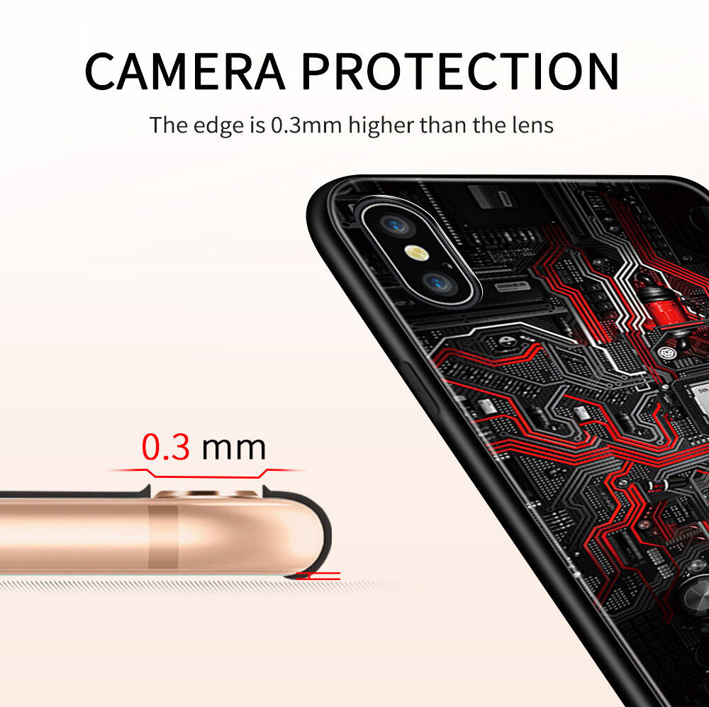Hontinga Casing Case For Realme C15 Case Technology Circuit Board Explorer Exploration Theme Version Realmi Real Me C15 Cases Tempered Glass Back Cover Casing Phone Case Hard Case For Men For Boys