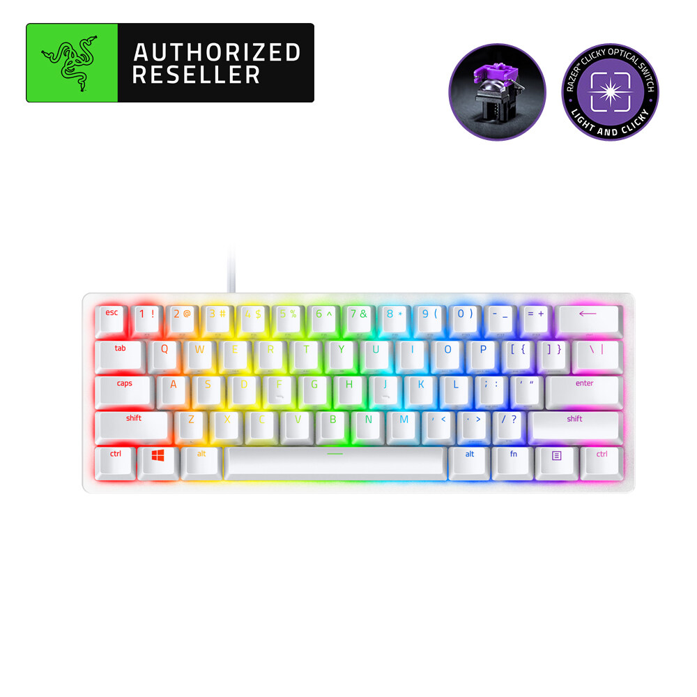 キーボード Razer Huntsman Mini Mercury White US RAZER HUNTSMAN MINI MERCURY 60% PURPLE CLICKY OPTICAL