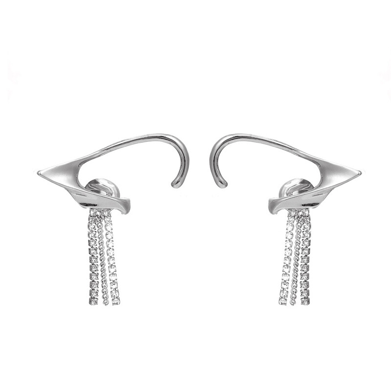 Fashion Jewelry Shop Tik Tok New Elves Ear Clip For Female Punk Silver Color Earrings For Students Exquisite Birthday Gift