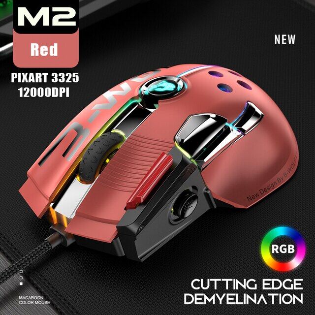 Zzooi m2 usb wired mouse 12000dpi 1000hz programmable gaming mouse pixart 3325 11-key rgb backlit gamer mice for pc computer desktop