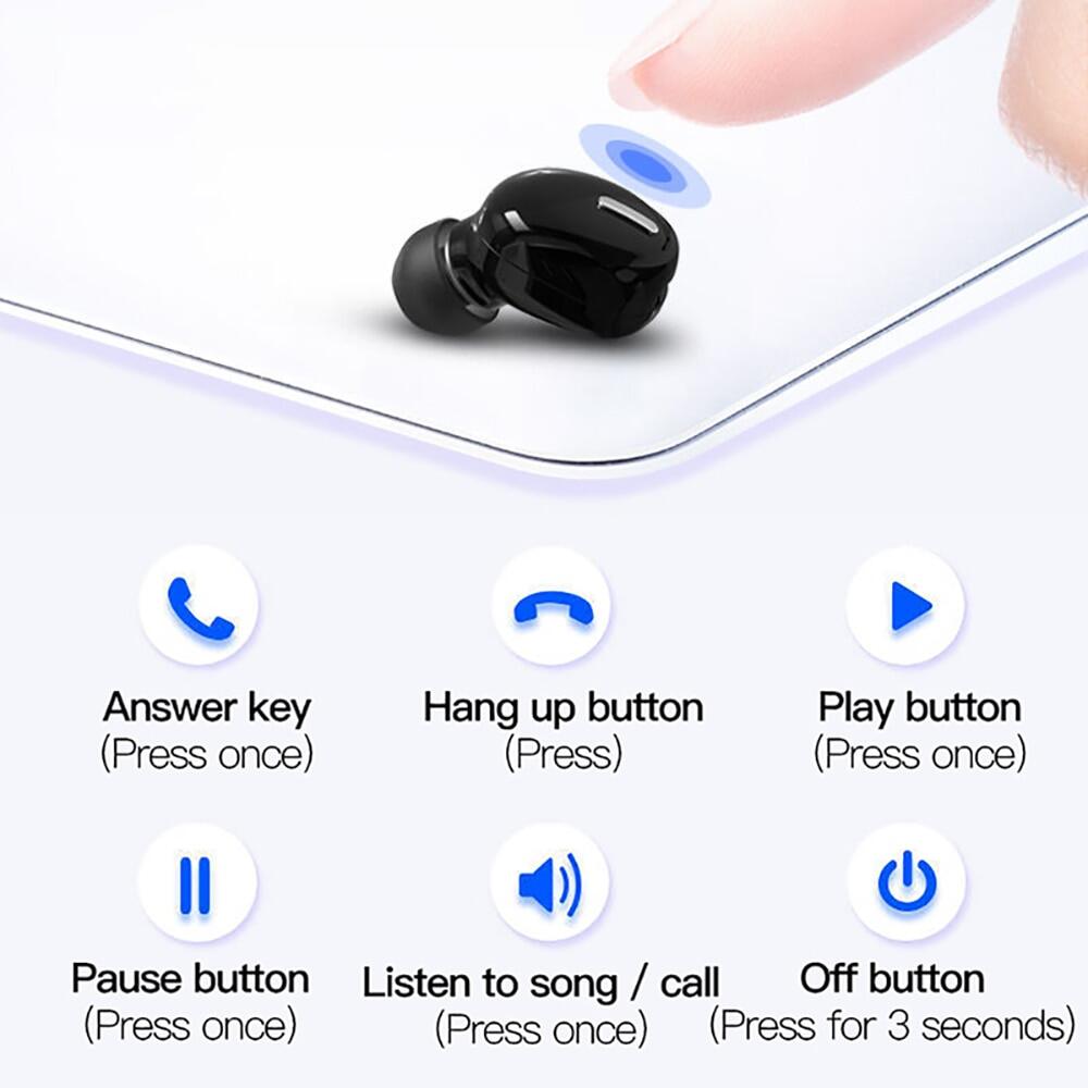 Tai Nghe Bluetooth 5.0 Không Dây Mini Tai Nghe Nhét Tai Thể Thao Có Mic Tai Nghe Rảnh Tay Cho Samsung Huawei Tai Nghe Tất Cả Điện Thoại