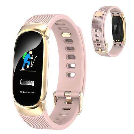 NiceEshop กีฬาสายรัดข้อมือฟิตเนส, QW16 กันน้ำสมาร์ทวอท์ชแคลอรี่ Heart Rate ความดันโลหิตออกซิเจนการตรวจสอบการนอนหลับนับขั้นตอนระยะทาง Call Message Reminder Multi - Sport สำหรับเด็กผู้หญิง