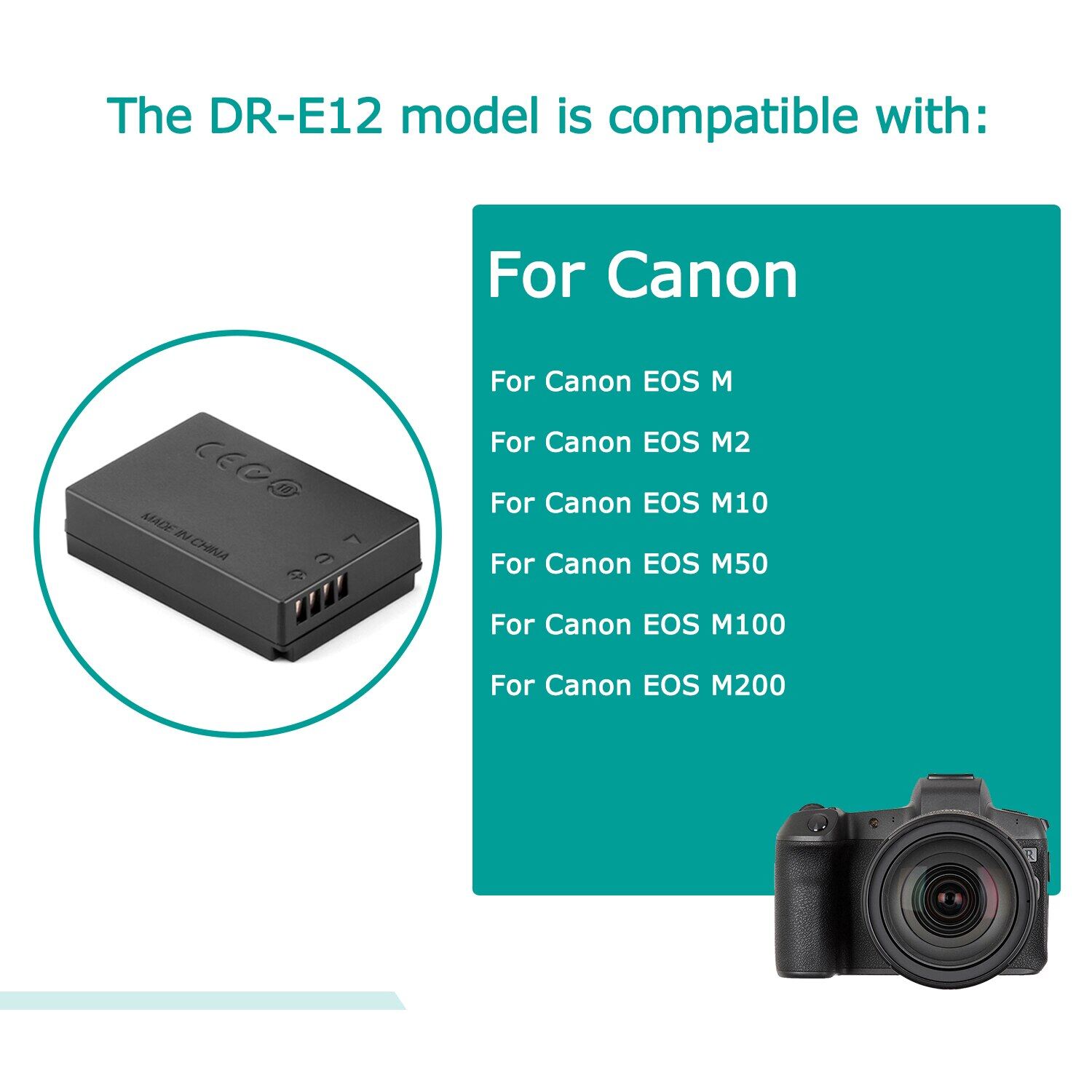 [Hot K] ACK-E12 USB Power Bank TYPE-C Cable LP-E12 Dummy Battery DR-E12 PD Adapter Kit for Canon EOS M2 M10 M50 M100 M200 Cameras