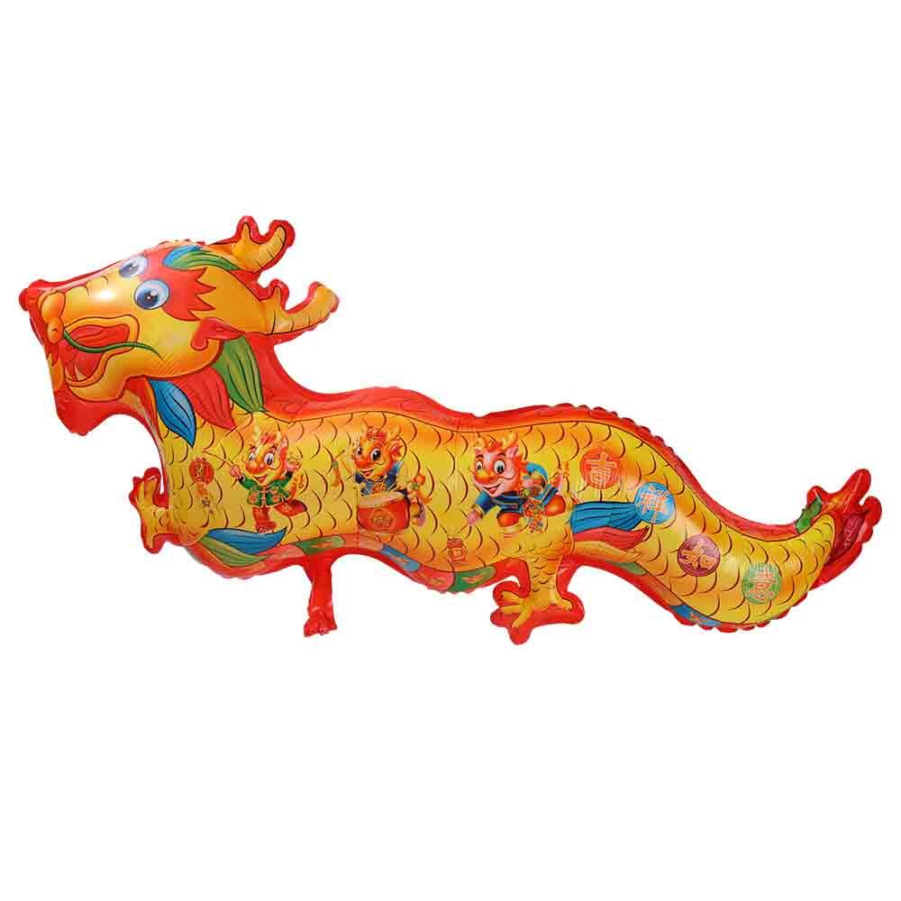 Polocat CNY 2024 Chinese Dragon Aluminum Film Balloon Large Size Coloful Flying Dragon Balloon Spring Festival Party Home Decorative Supplies 115×55cm