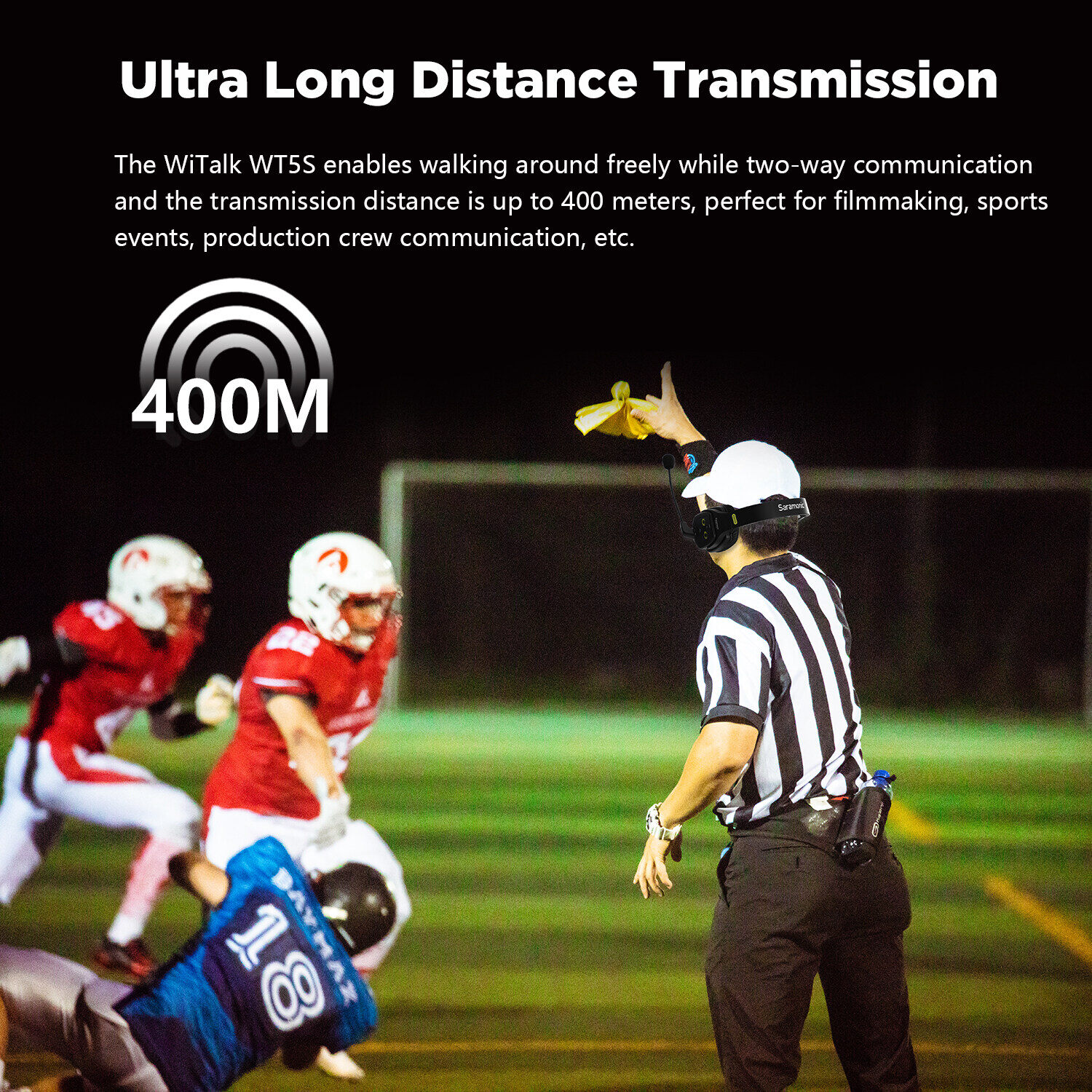 Saramonic WiTalk WT5S Hệ Thống Tai Nghe 5 Người Một Tai Full-Duplex Thiết Bị Liên Lạc Nội Bộ Không Dây 400M 1 Master & 4 Remote Team Communication Tai Nghe Một Tai Cho Nhà Thờ Drone Sản Xuất Phim Truyền Hình