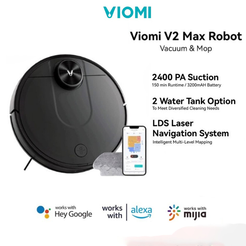 Viomi V2 Max Robot Vacuum and Mop LDS Laser Navigation