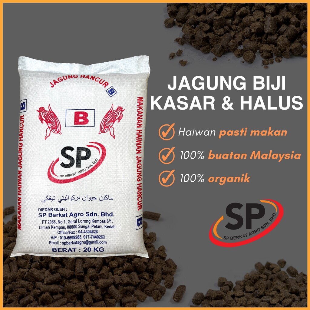 SP Berkat Dedak Jagung Biji 20KG & 1KG / Jagung Kasar (Jagung B ...