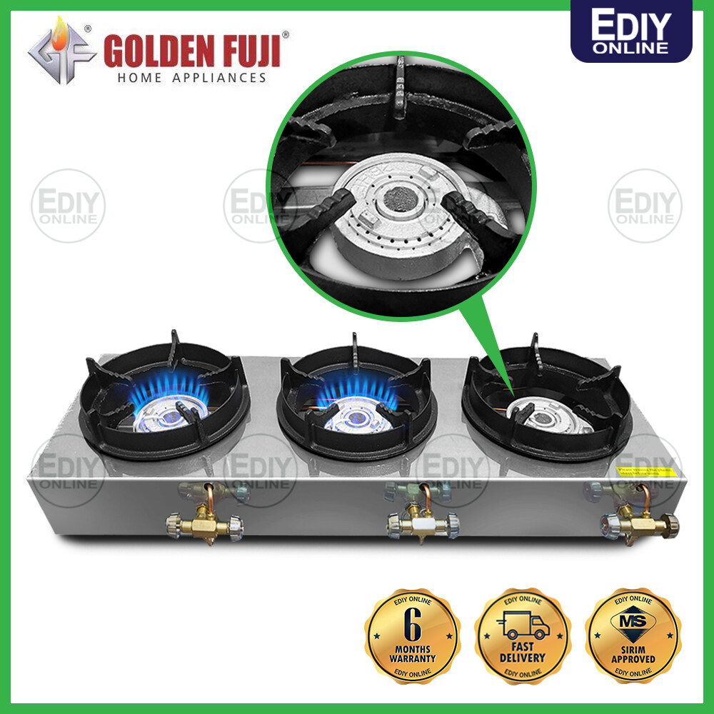 Golden Fuji 3M 3 Burner Gas Stove Cooker HPG High Pressure Commercial