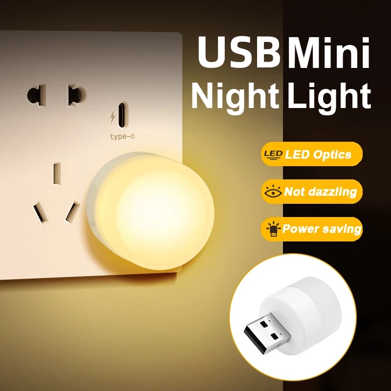 Đèn Cắm USB Đèn Ngủ Mini Đèn Sách Nhỏ Sạc Điện Di Động Máy Tính Đèn Đọc Sách Bảo Vệ Mắt LED Đèn Bàn