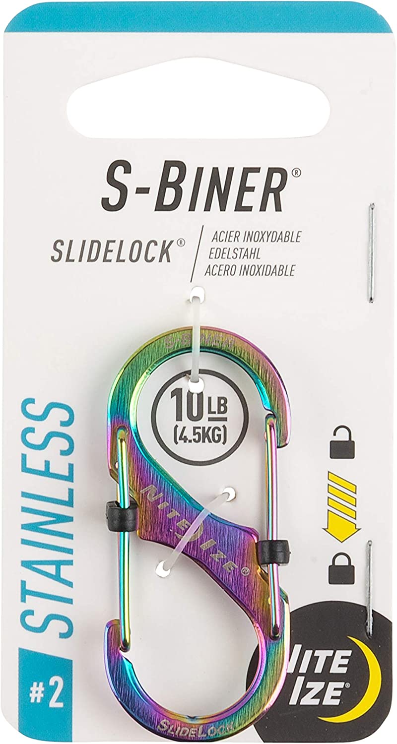 Nite ize lsb2-07-r3 s-biner slidelock dual locking carabiner, size #2, spectrum