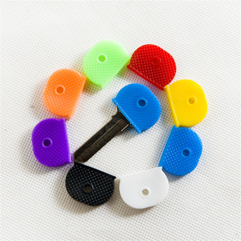 10PCS 2022 New Locks Cap Rubber Soft Multi Color Caps Keyring Key Covers Hollow For