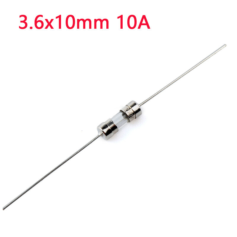 3.6*10mm 10a glass fuse slow blow 250v