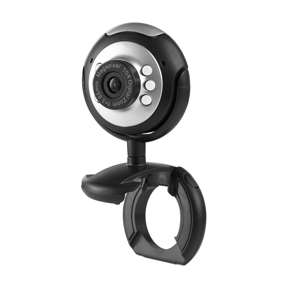 Camera Webcam Nhìn Ban Đêm USB 12.0MP 6 Đèn LED, Camera Web Có Micro Và Máy Tính Xách Tay