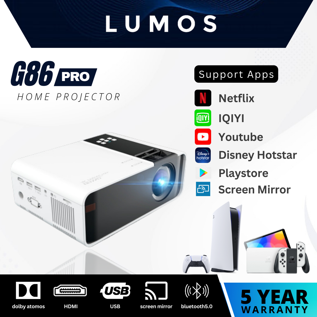 Free Shipping Lumos G86 Projector 6000 Lumens FULL HD 1080P Android