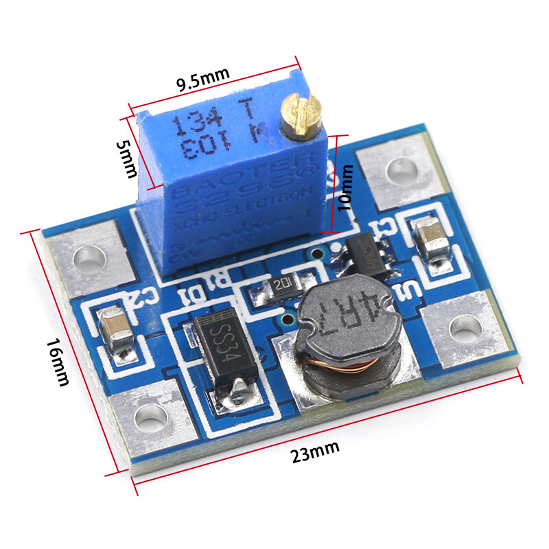 DC-DC boost converter 2A SX1308 2-24V to 2-28V boost adjustable power module